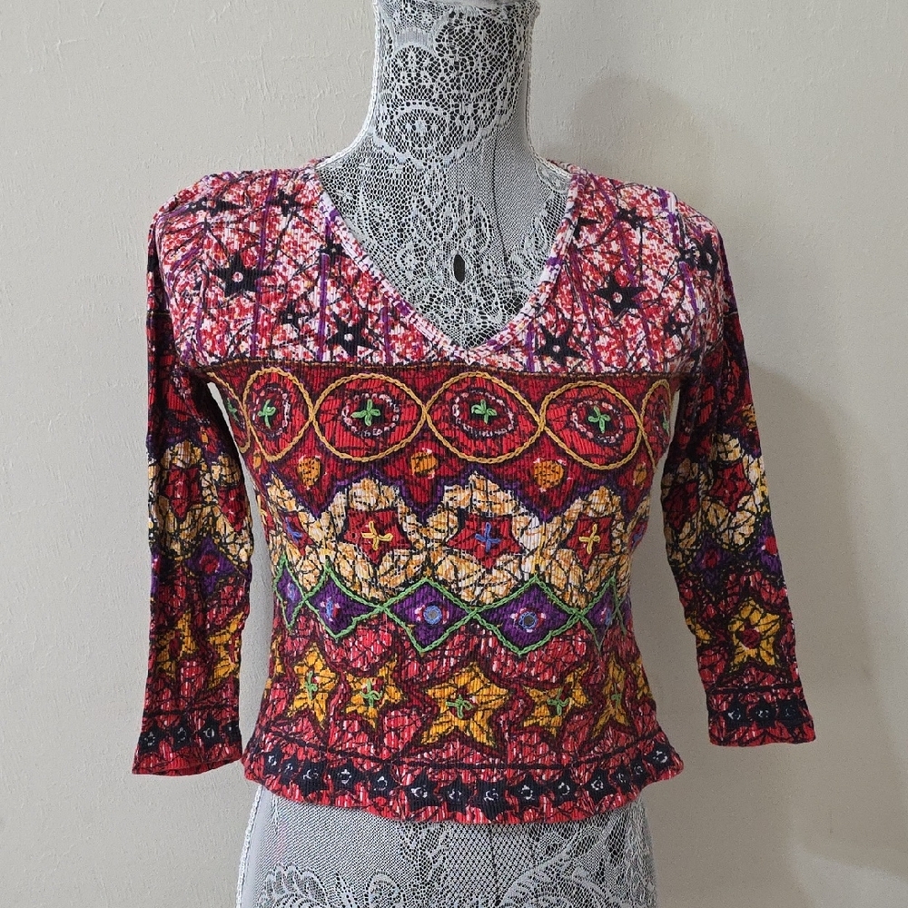 Vibrant Multicolor Women's Boho Blouse